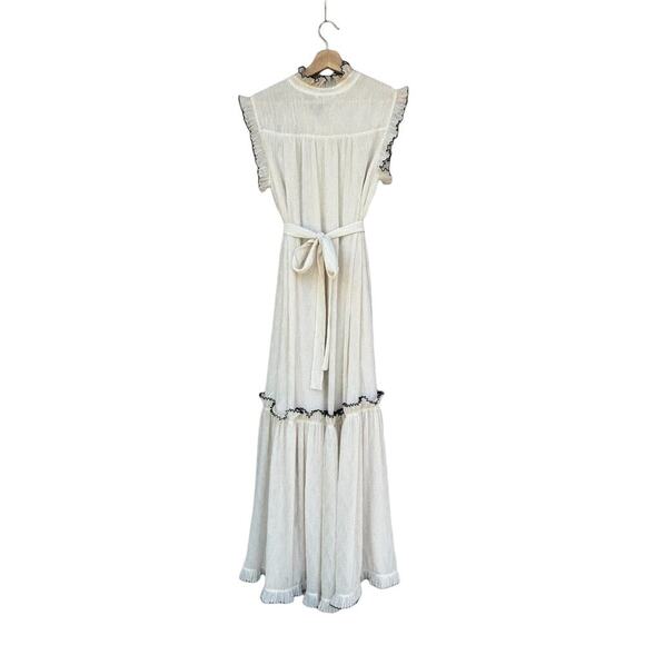 Tory Burch White Meredith Maxi Dress Ruffled Tiered Size 8 - Picture 4 of 7
